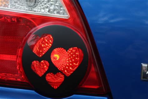 heart led tail lights|tail light heart overlays.